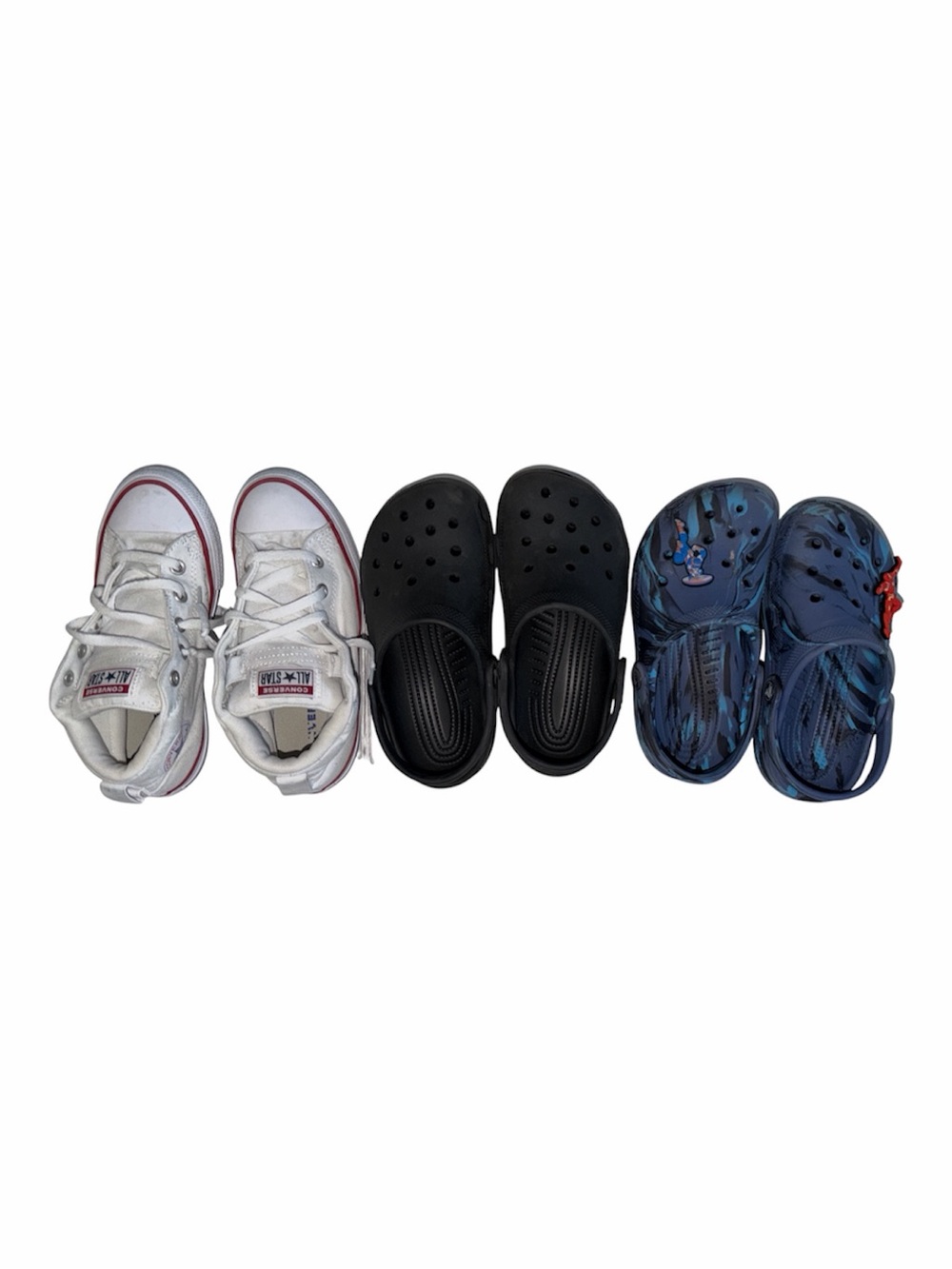 Kids Shoe Bundle: Converse High-Tops Sz 3 + 2 Crocs Classic Clogs Sz 2